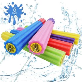 Water spray gun children's immersion gun; 6-piece safety foam noodle pump action outdoor spray gun; suitable for swimming pool/beach/yard/party games