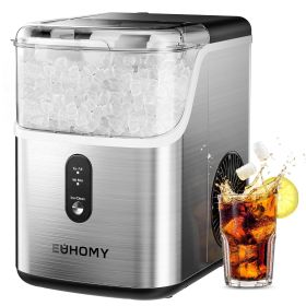 EUHOMY Nugget Ice Makers Countertop, Pebble Ice Maker Machine with 35lbs/24H Soft Ice, Self-Cleaning Sonic Ice Maker