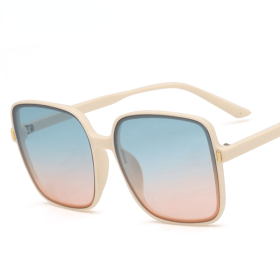 Oversized Sunglasses Women Square Classic Lady Vintage Ladies Stylish Design Oversized Square Sunglasses For Women (Color: Blue Pink)