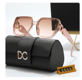 2024 New Fashion Sunglasses Luxury Brand Women Retro Square Big Frame Sunglasses Eyewear Uv400 Glasses Outdoor Shopping (Color: Pink)